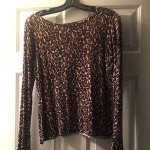 White House Black Market Leopard shirt